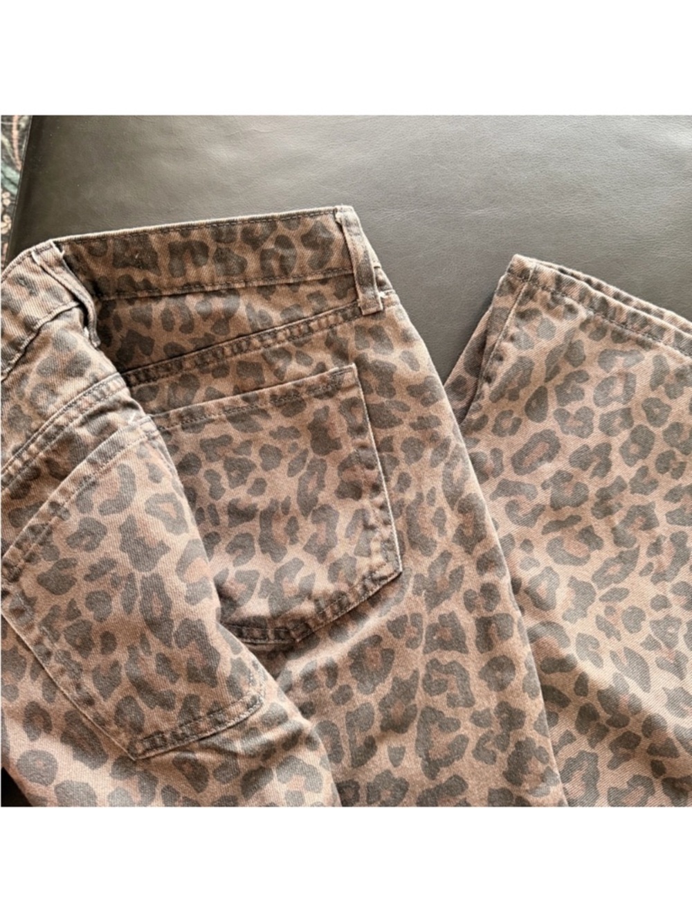 wild fable Leopard Print High-Rise Jeans in Brown/Tan - Picture 3 of 3